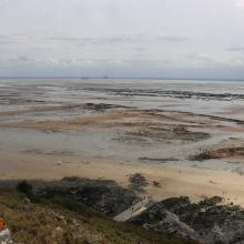 Vue des récifs d'hermelles depuis les falaises de Champeaux